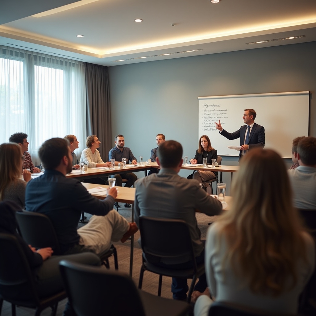 Co-owners voting at a condominium assembly meeting